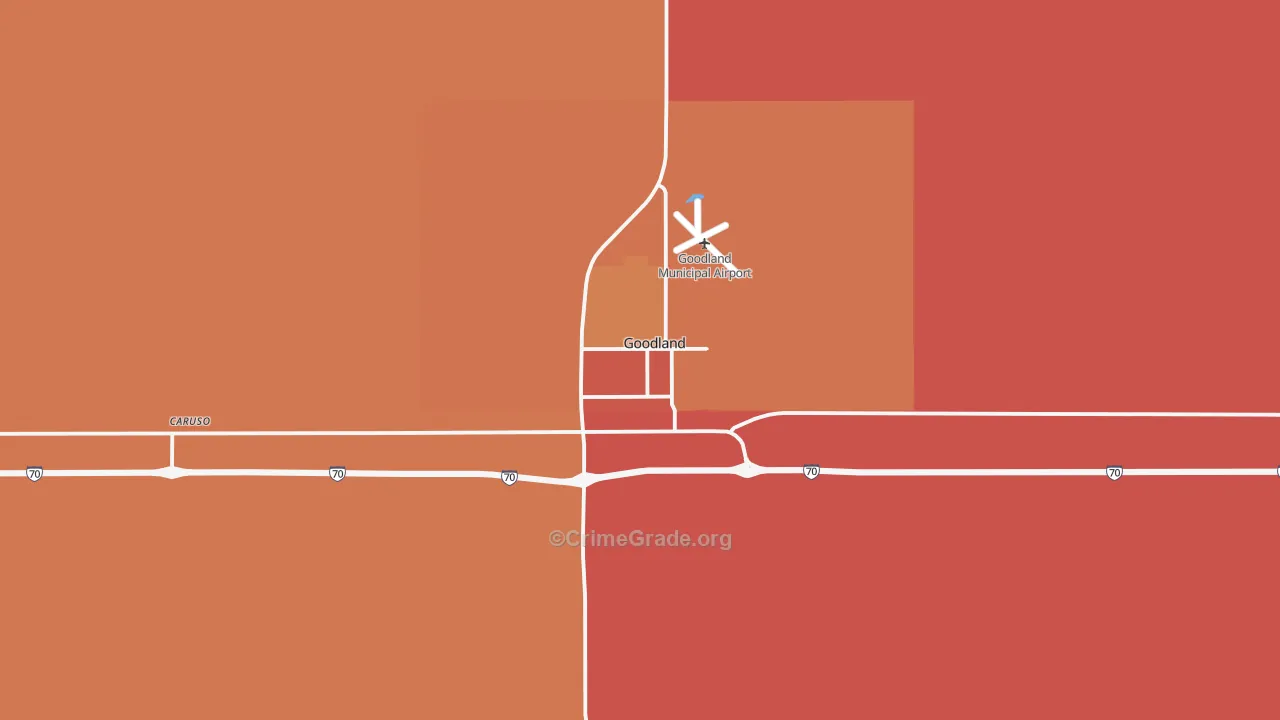 Goodland, KS Map of Drug-Related Crime Rates
