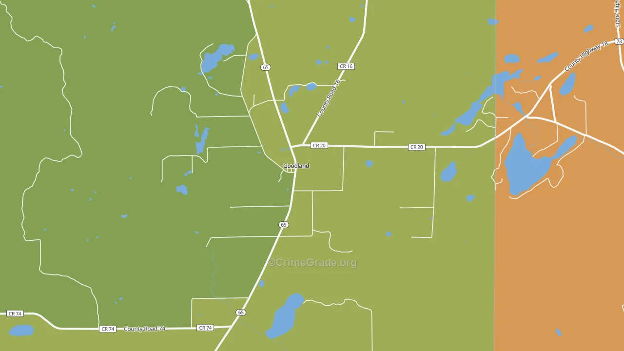 Goodland, MN Map of Drug-Related Crime Rates