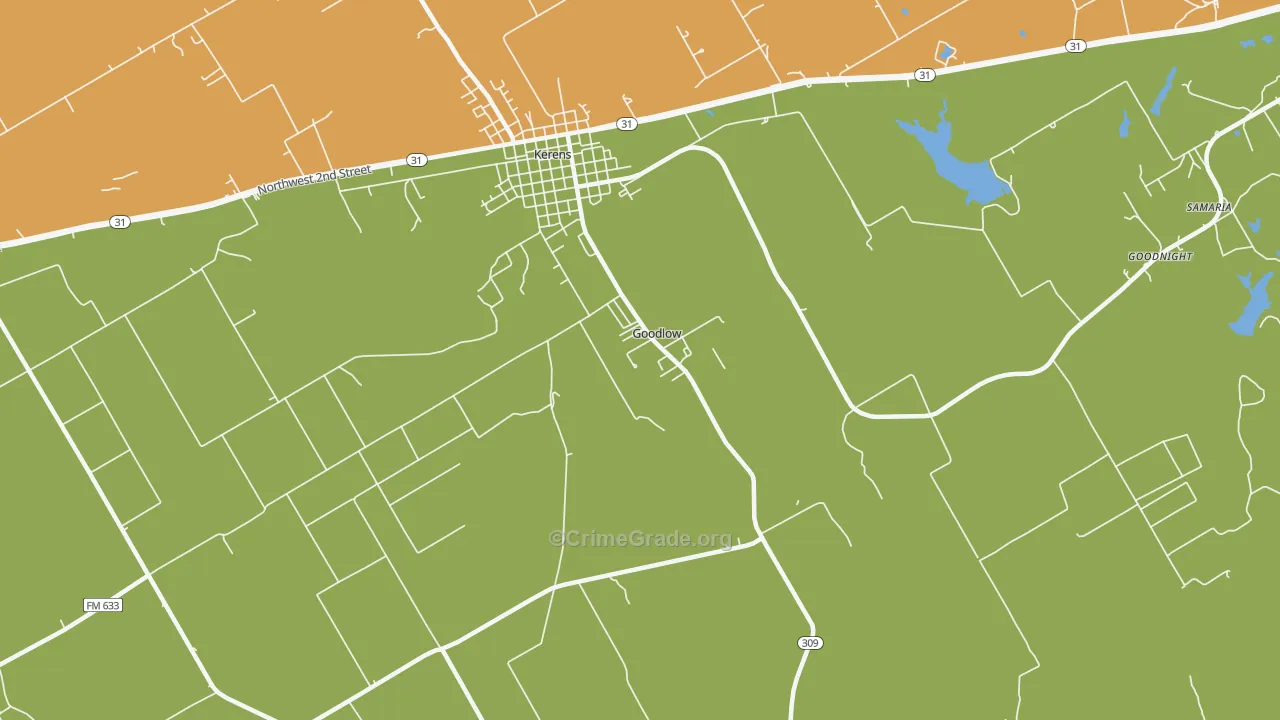 Goodlow, TX Map of Drug-Related Crime Rates
