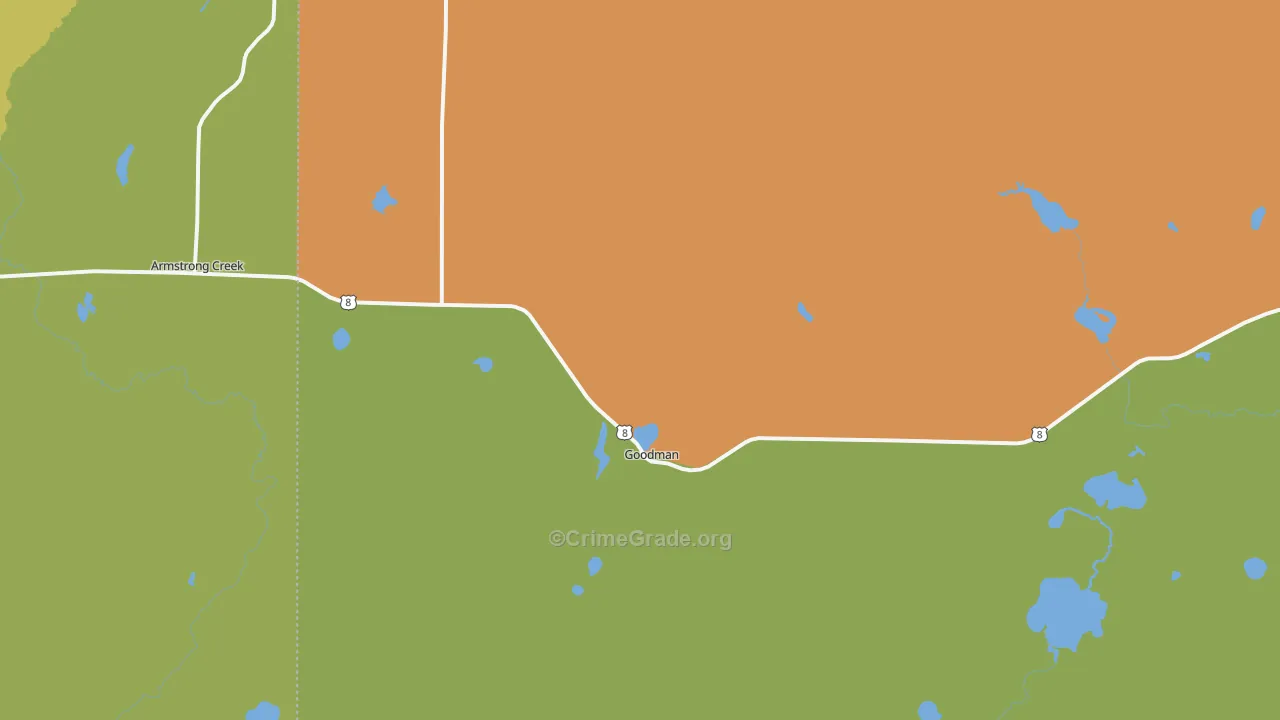 Goodman, WI Map of Drug-Related Crime Rates