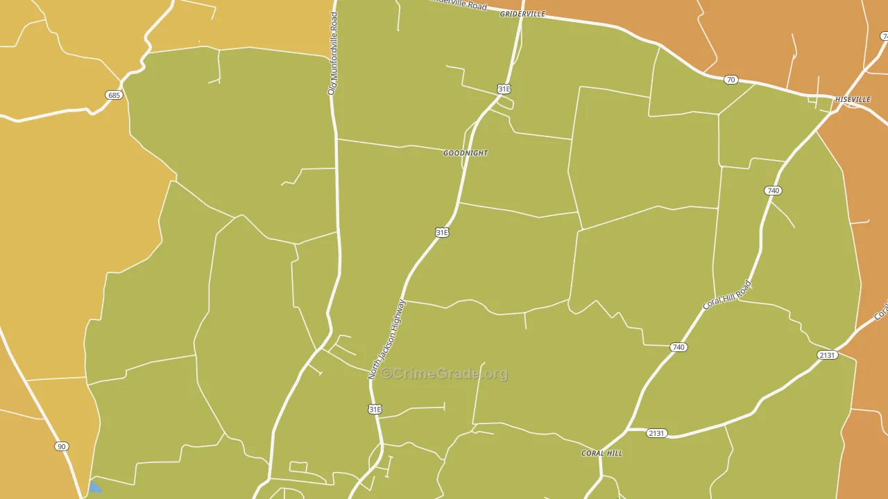 Goodnight, KY Map of Drug-Related Crime Rates