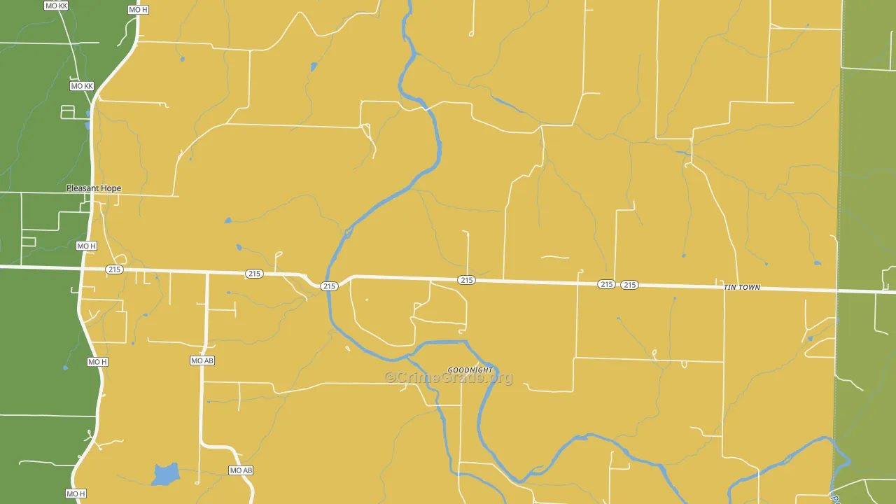 Goodnight, MO Map of Drug-Related Crime Rates