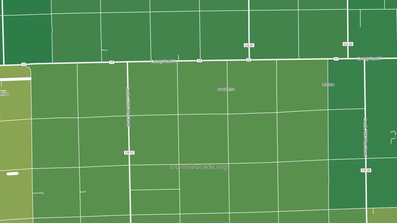 Goodrich, IL Map of Drug-Related Crime Rates