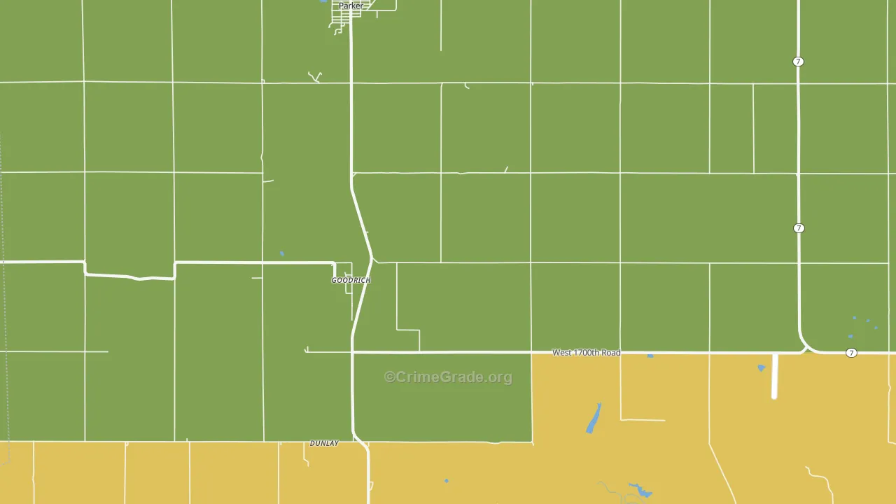 Goodrich, KS Map of Drug-Related Crime Rates