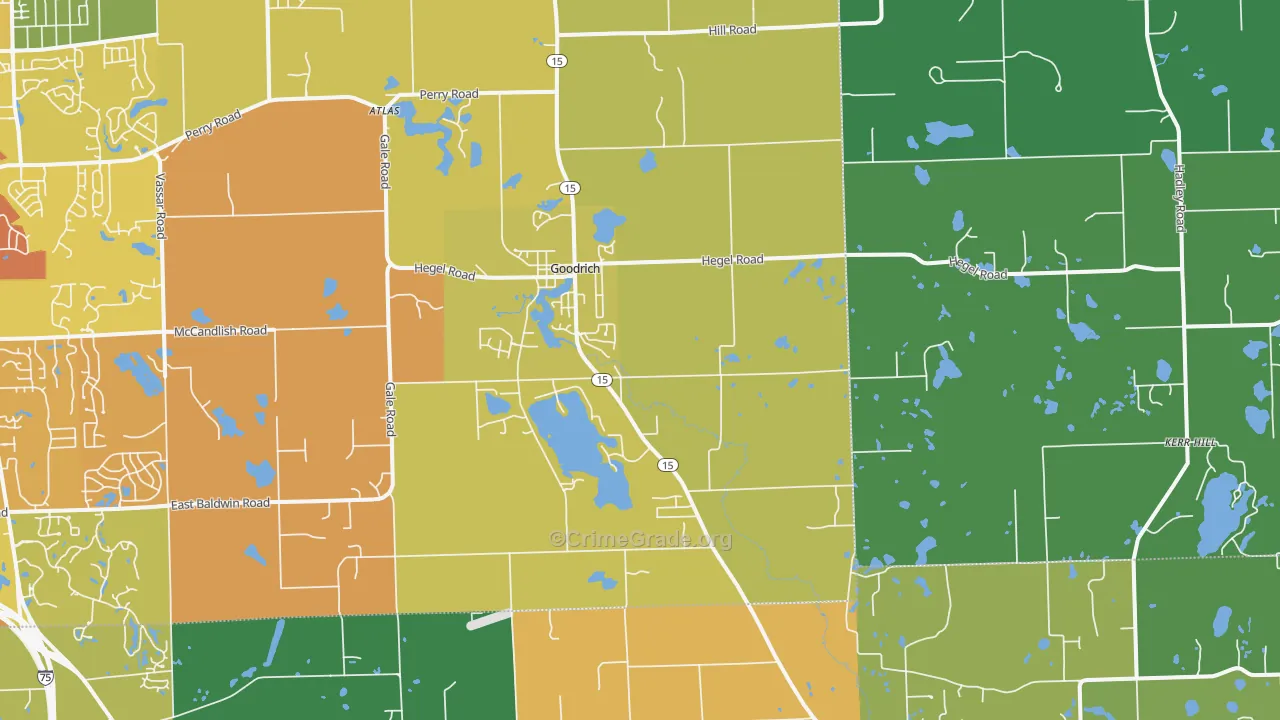 Goodrich, MI Map of Drug-Related Crime Rates