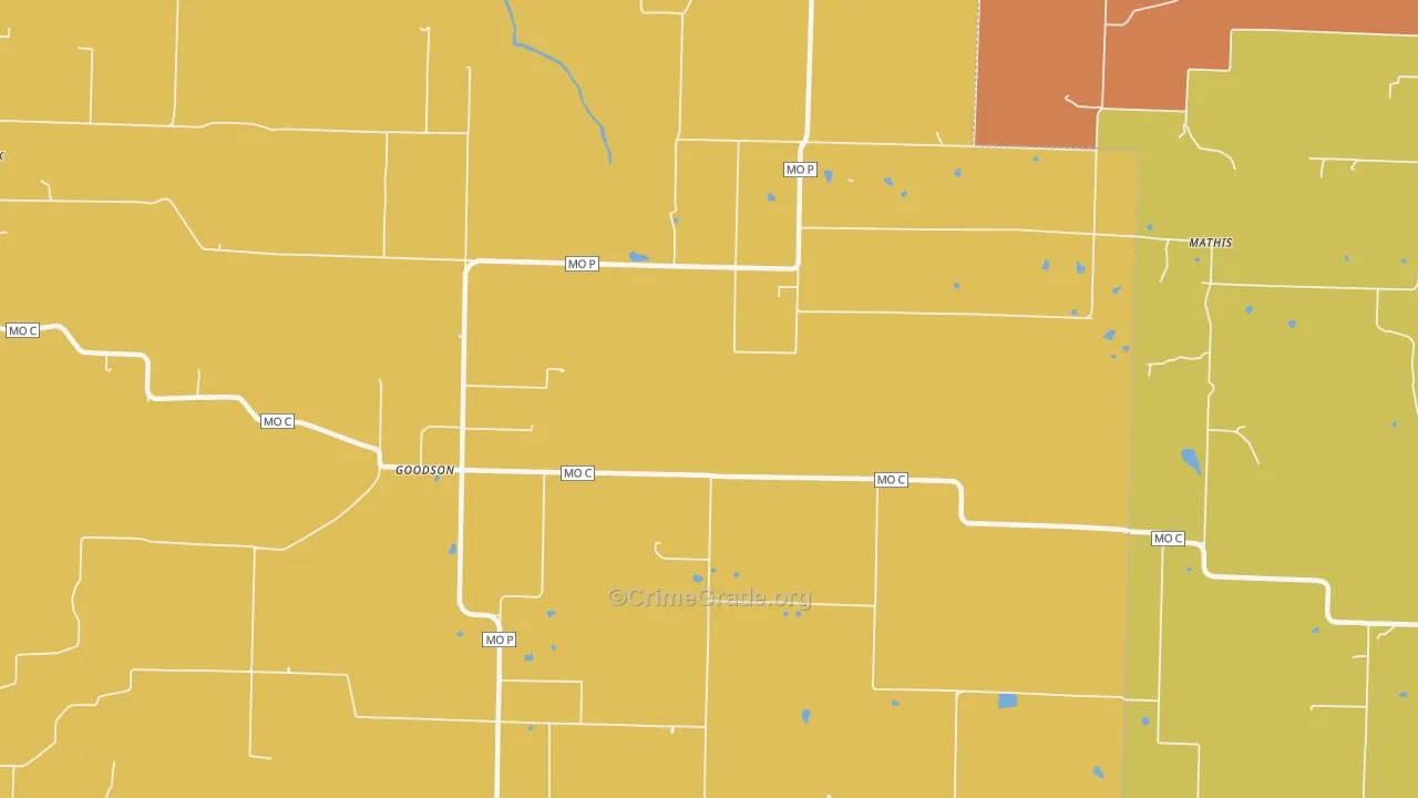 Goodson, MO Map of Drug-Related Crime Rates
