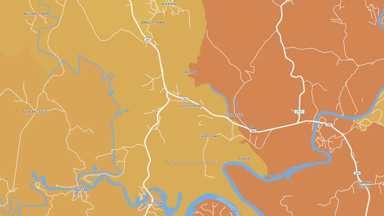 Goodsprings, AL Map of Drug-Related Crime Rates