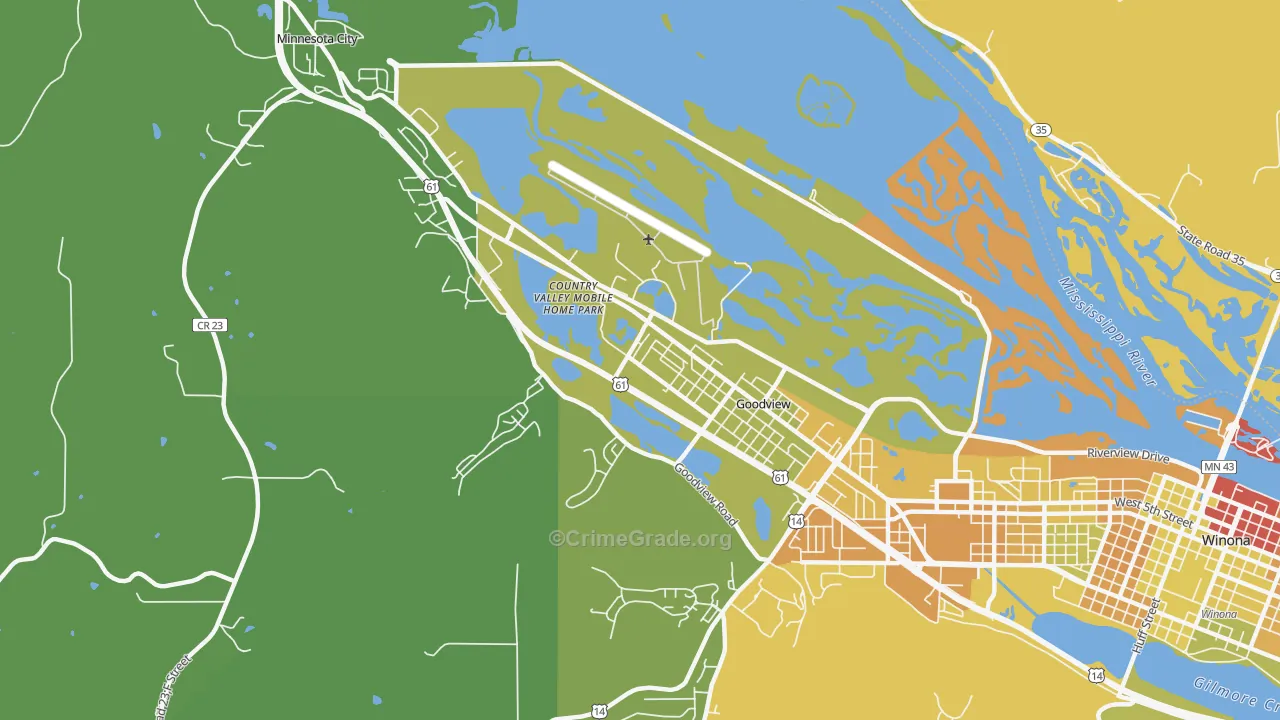 Goodview, MN Map of Drug-Related Crime Rates