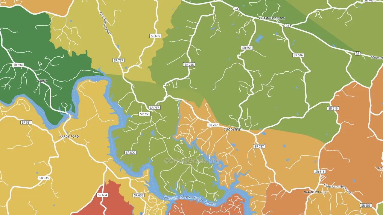 Goodview, VA Map of Drug-Related Crime Rates