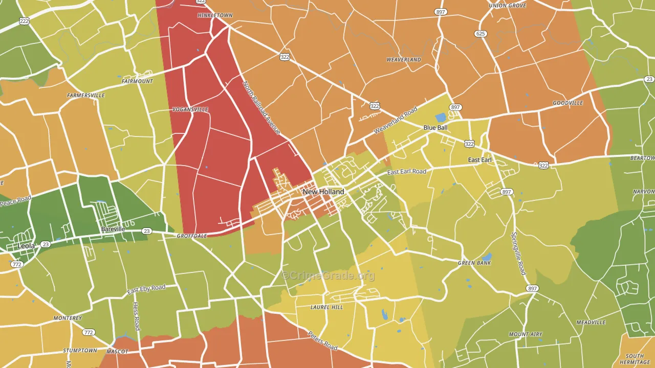 Goodville, PA Map of Drug-Related Crime Rates