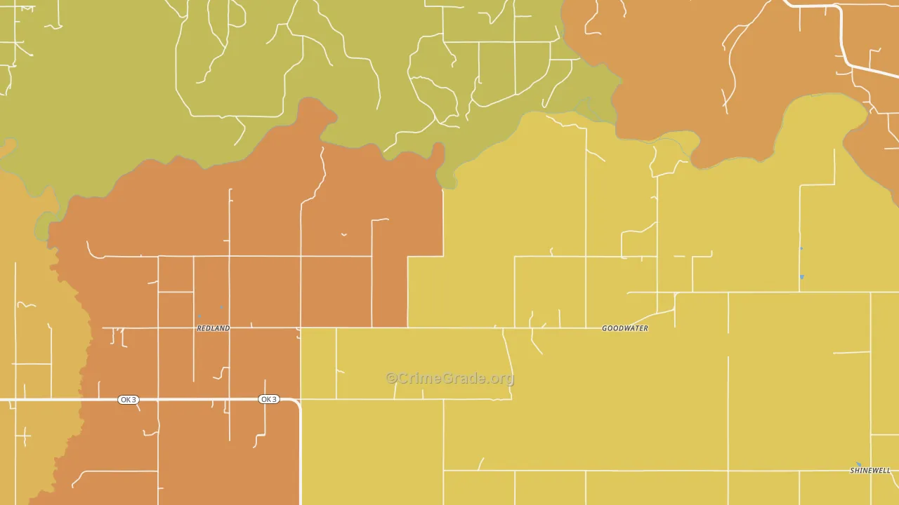 Goodwater, OK Map of Drug-Related Crime Rates