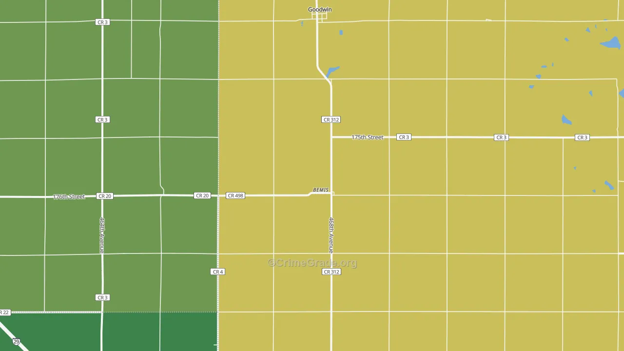 Goodwin, SD Map of Drug-Related Crime Rates