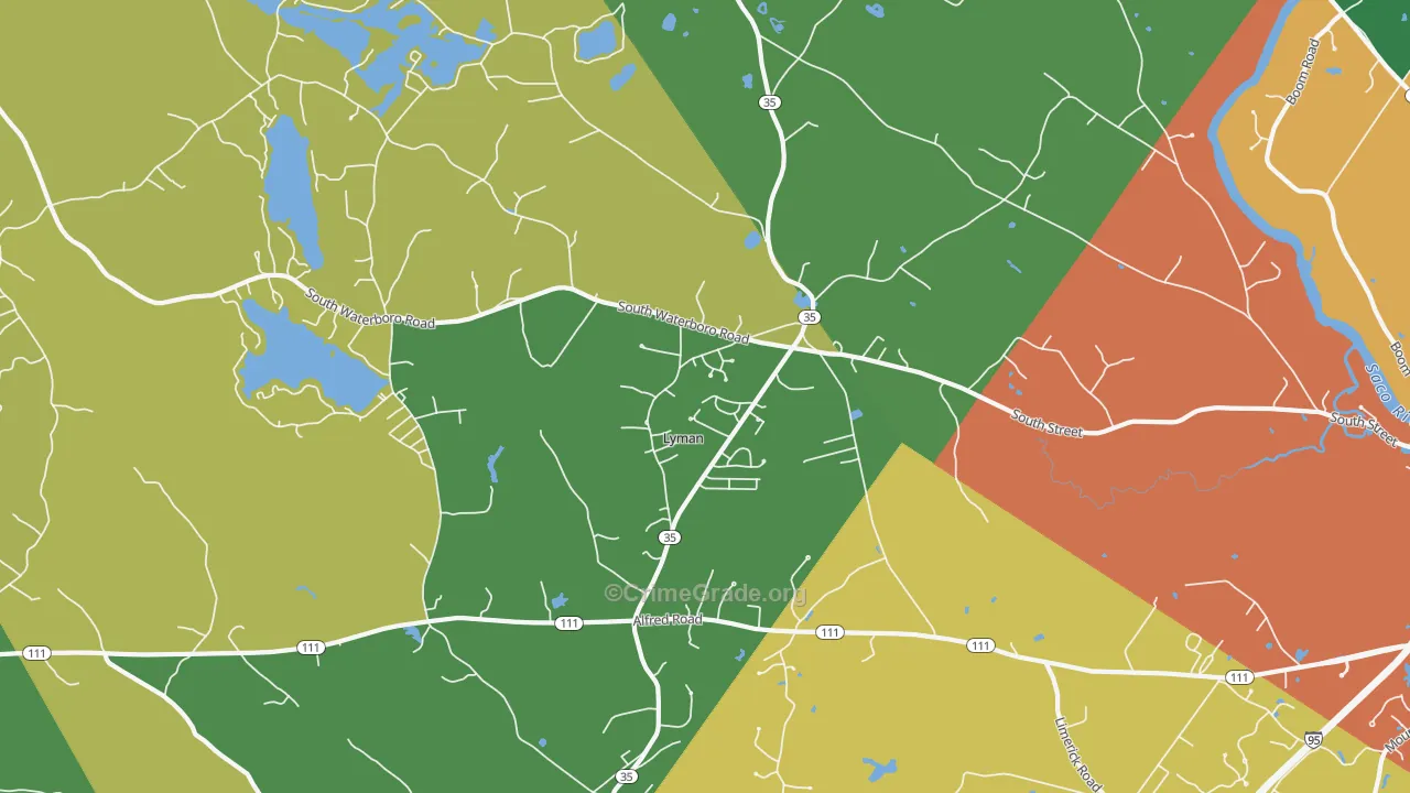 Goodwins Mills, ME Map of Drug-Related Crime Rates