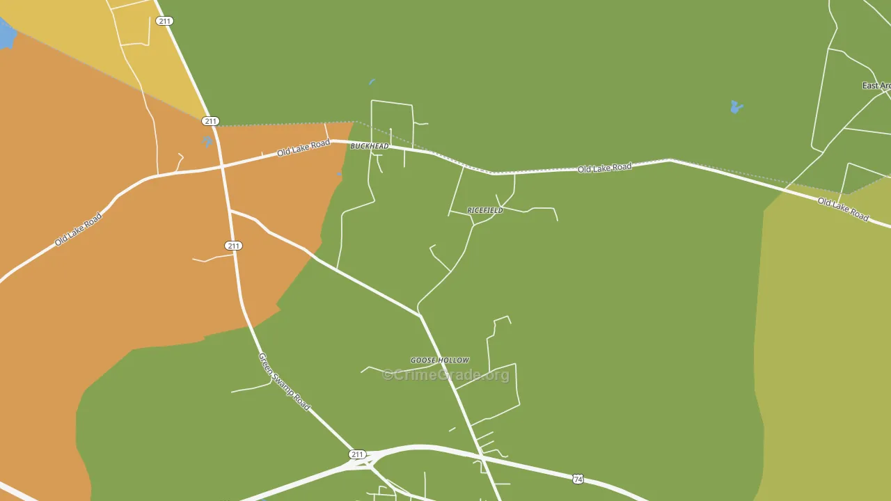 Goose Hollow, NC Map of Drug-Related Crime Rates