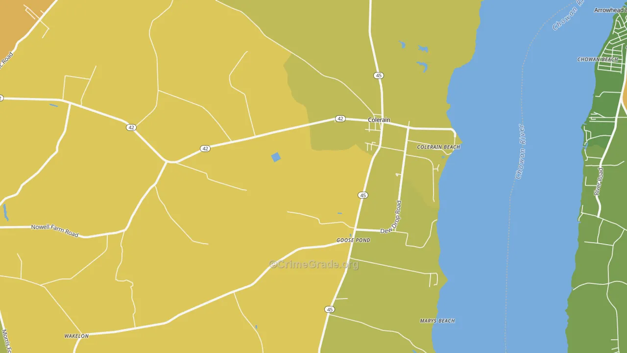 Goose Pond, NC Map of Drug-Related Crime Rates