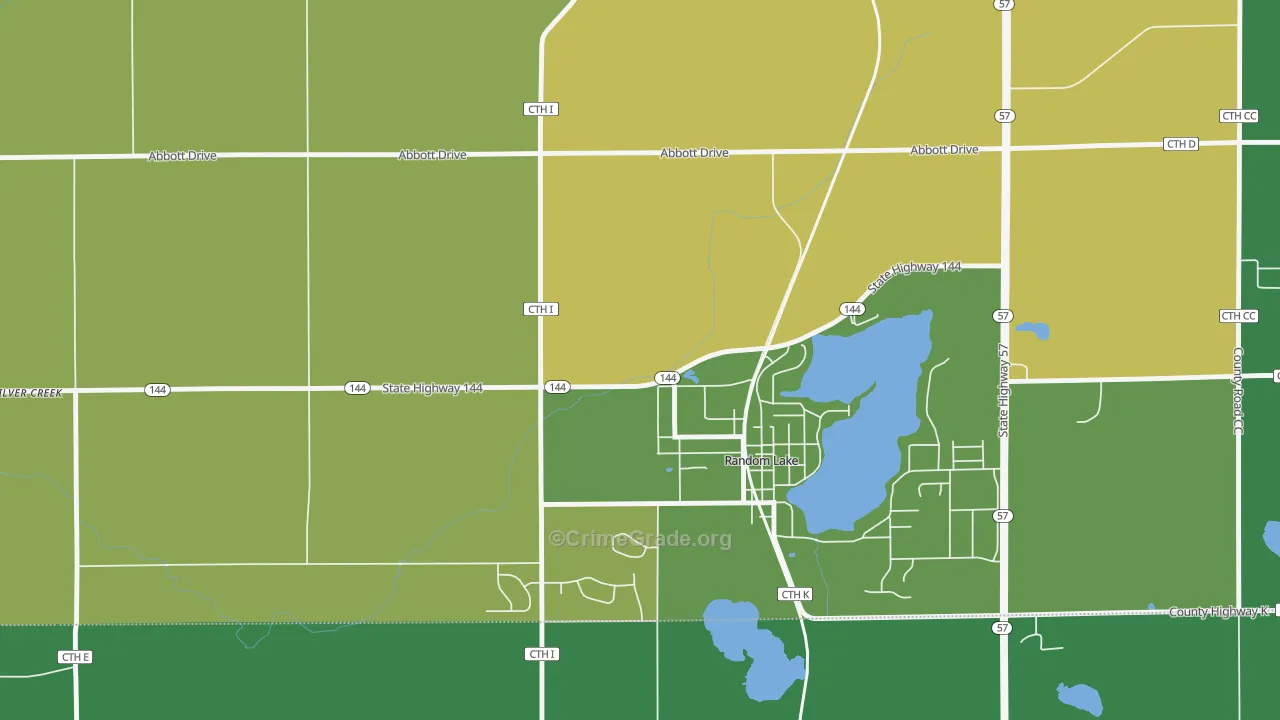 Gooseville, WI Map of Drug-Related Crime Rates