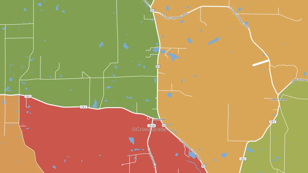 Gordon, FL Map of Drug-Related Crime Rates