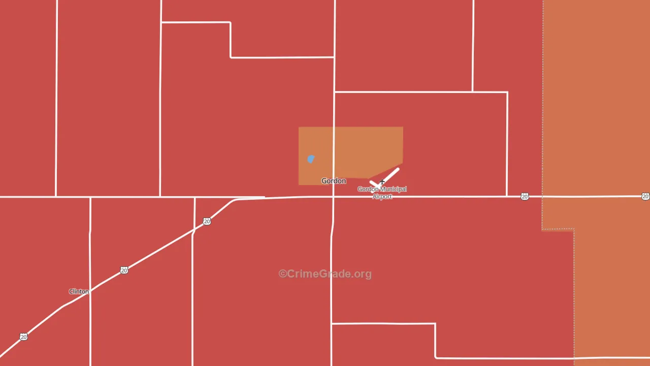 Gordon, NE Map of Drug-Related Crime Rates