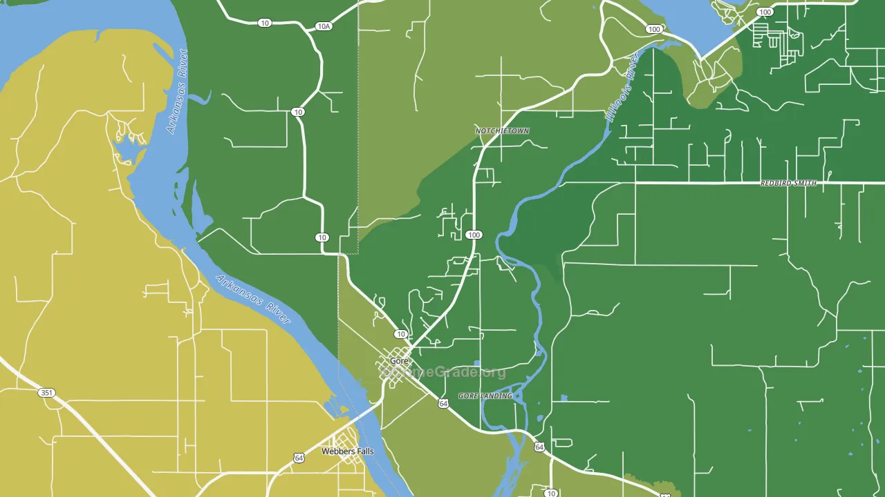 Gore, OK Map of Drug-Related Crime Rates