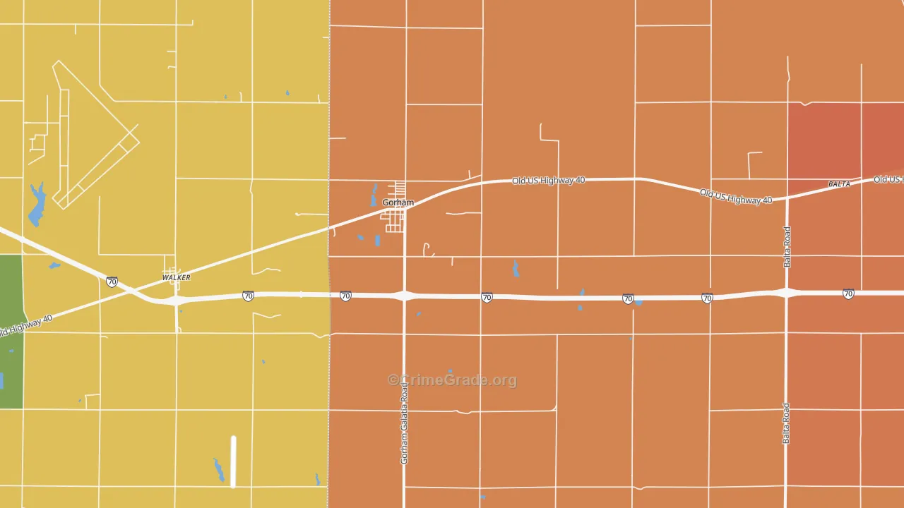 Gorham, KS Map of Drug-Related Crime Rates
