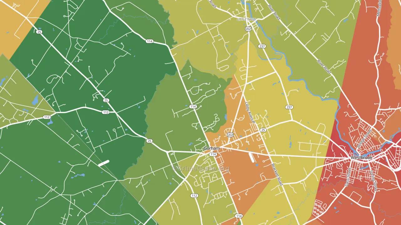 Gorham, ME Map of Drug-Related Crime Rates