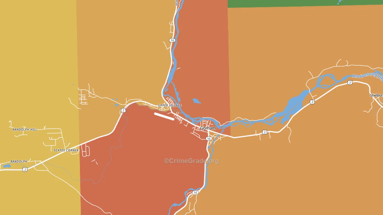 Gorham, NH Map of Drug-Related Crime Rates