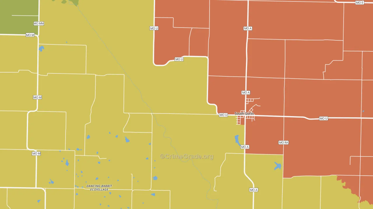 Gorin, MO Map of Drug-Related Crime Rates