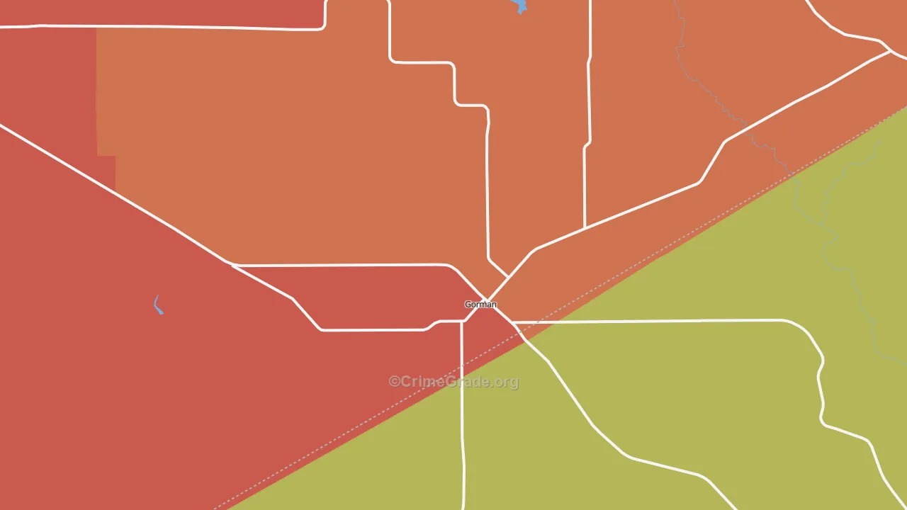 Gorman, TX Map of Drug-Related Crime Rates