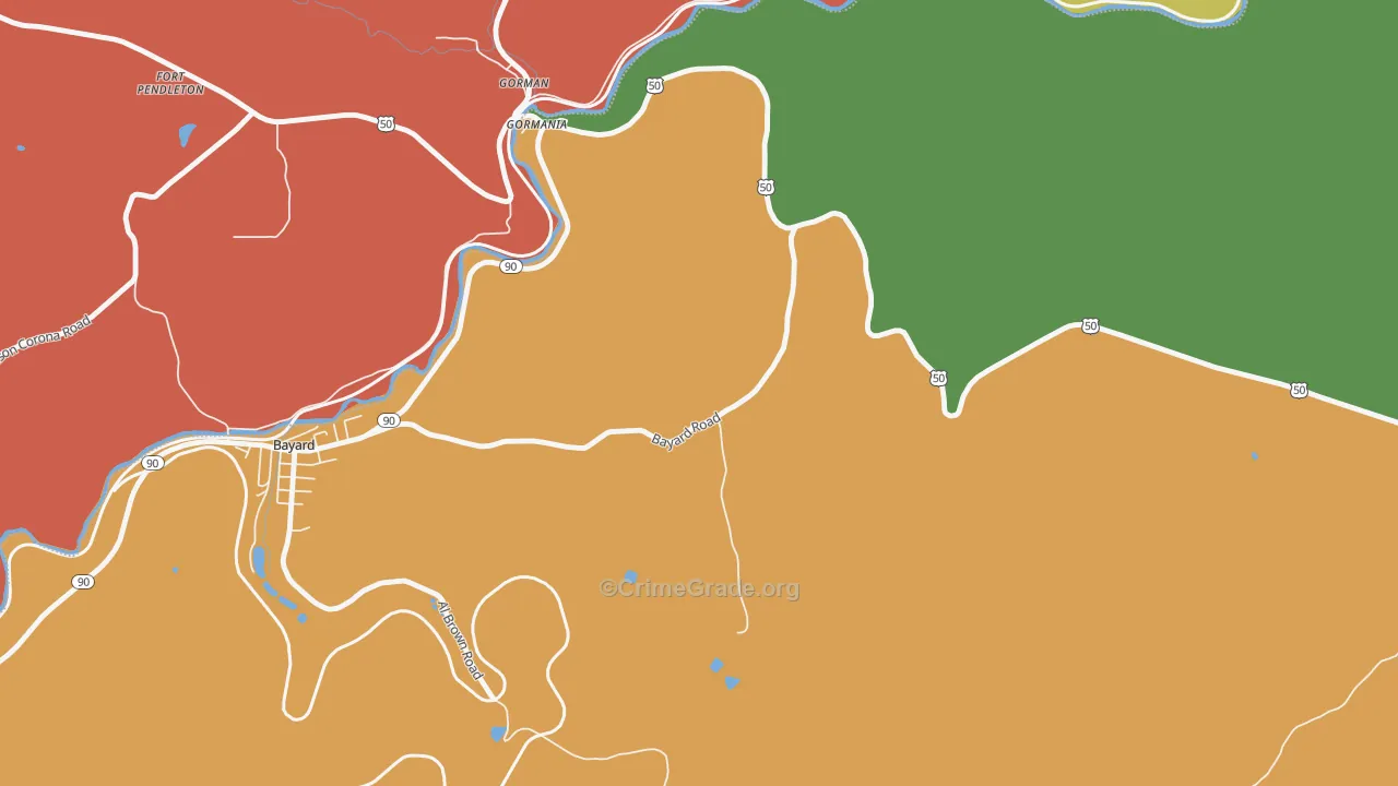 Gormania, WV Map of Drug-Related Crime Rates