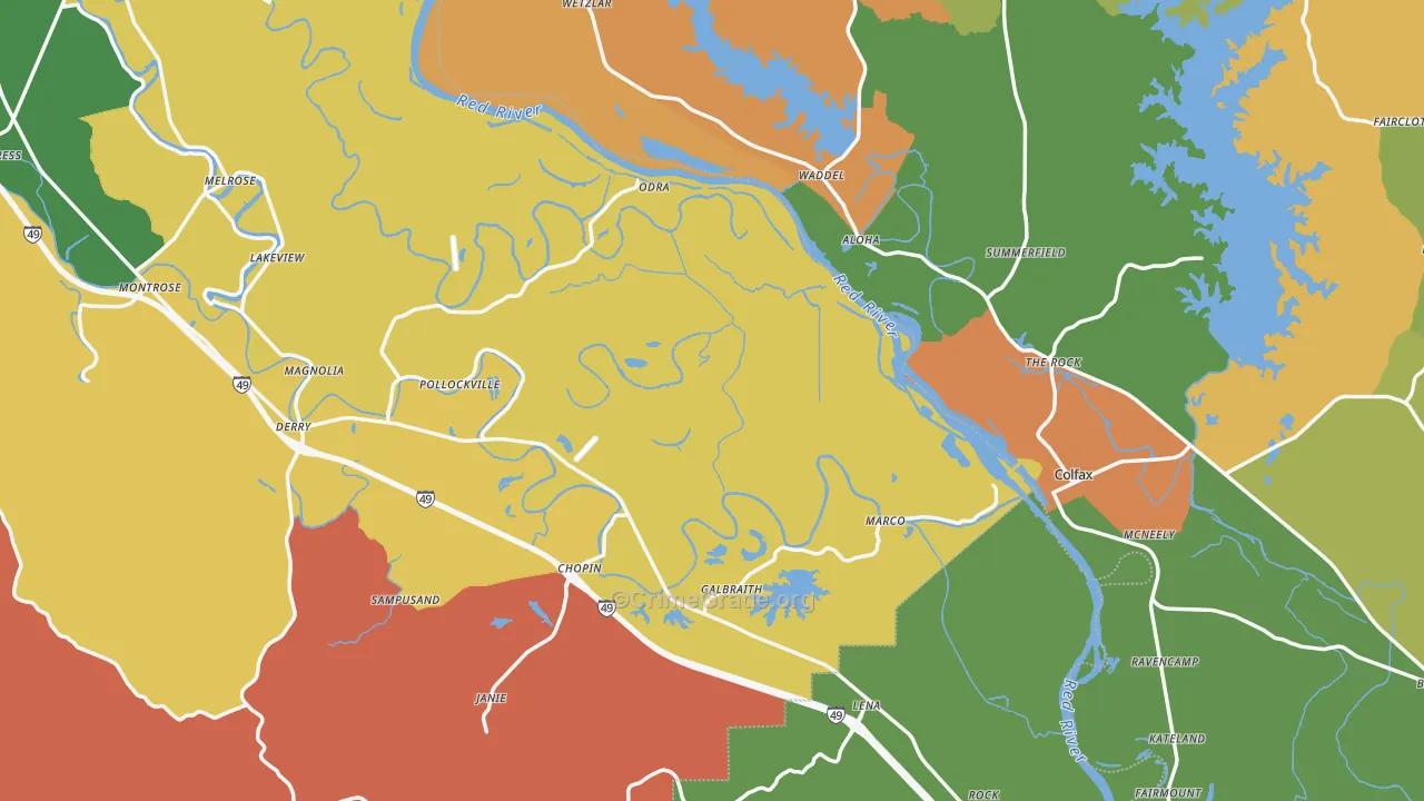 Gorum, LA Map of Drug-Related Crime Rates