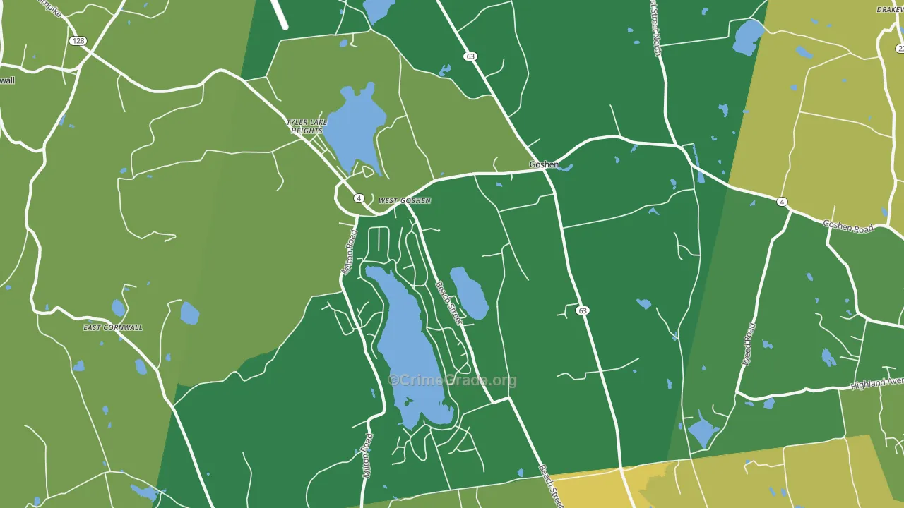 Goshen, CT Map of Drug-Related Crime Rates