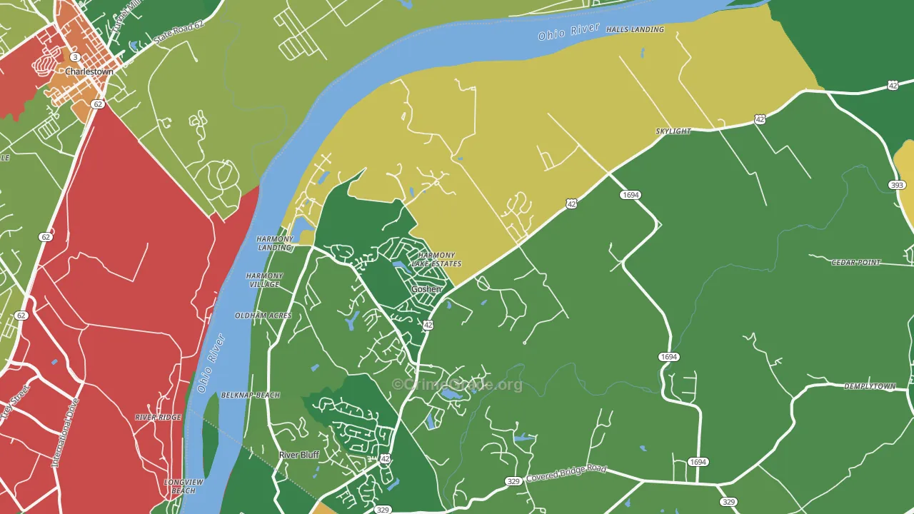 Goshen, KY Map of Drug-Related Crime Rates