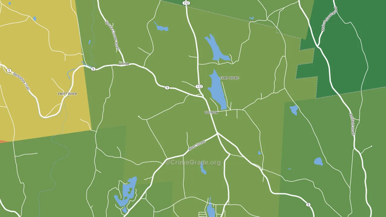 Goshen, MA Map of Drug-Related Crime Rates