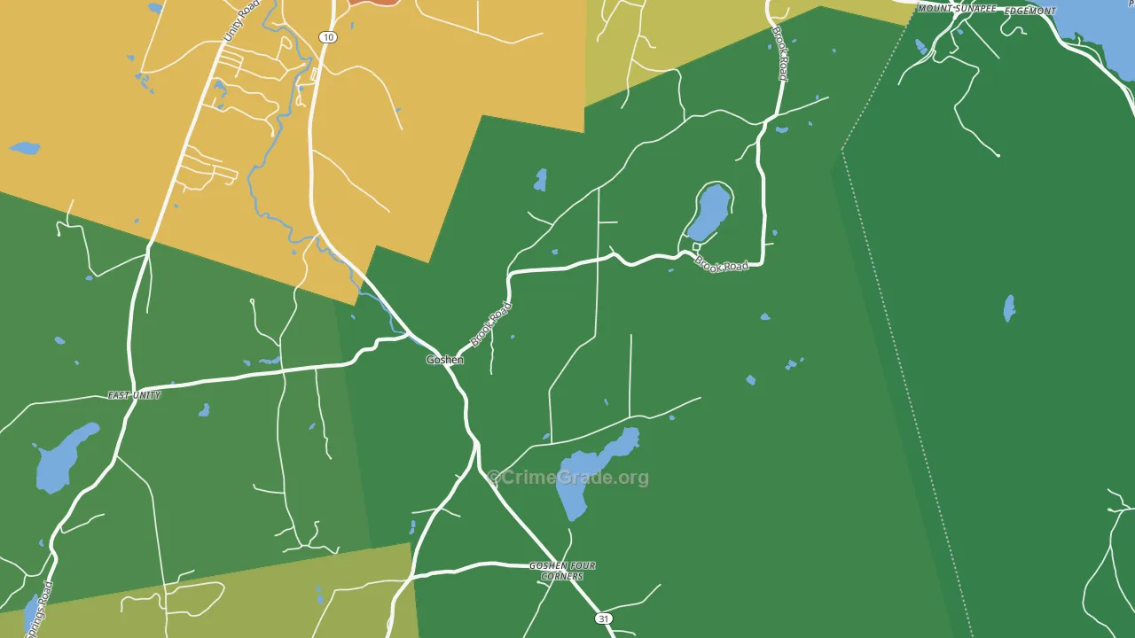Goshen, NH Map of Drug-Related Crime Rates