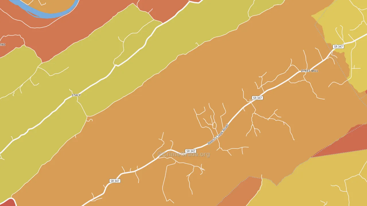 Goshen, TN Map of Drug-Related Crime Rates