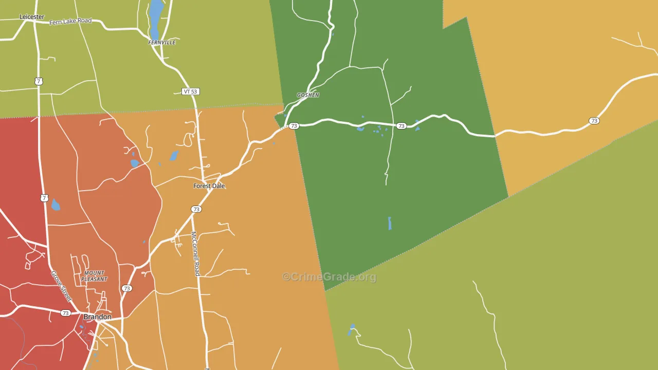 Goshen, VT Map of Drug-Related Crime Rates