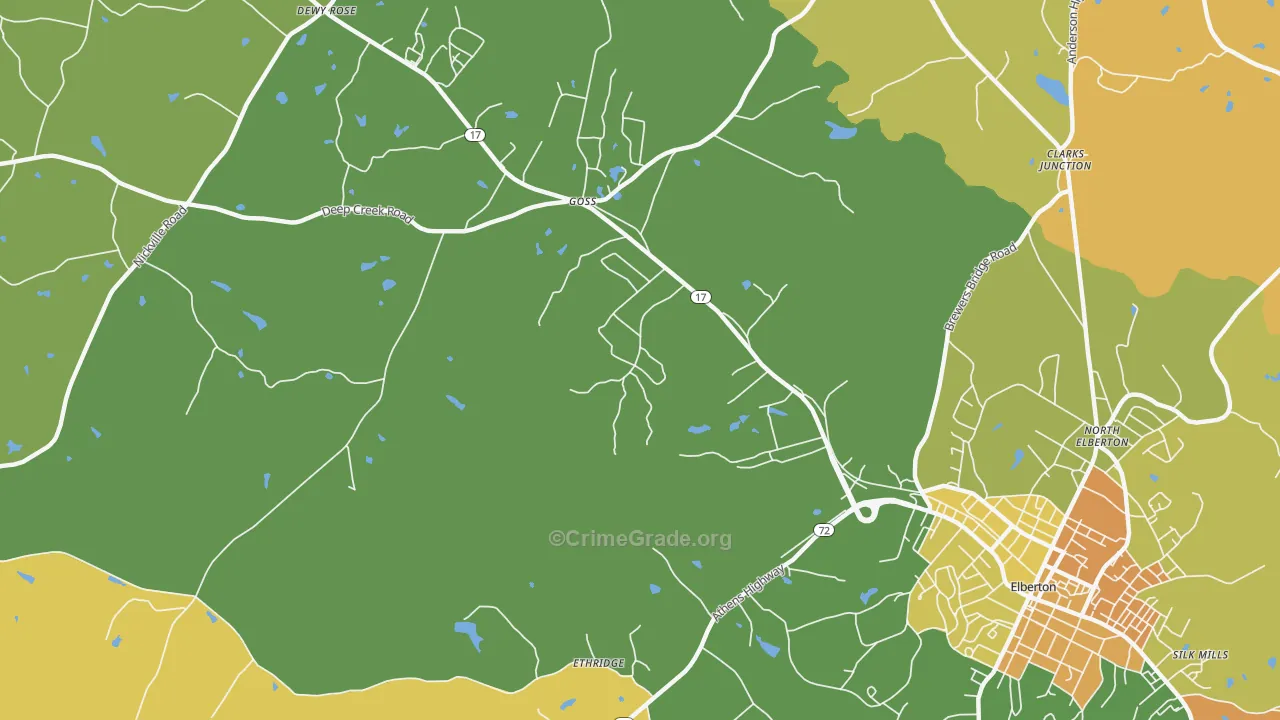 Goss, GA Map of Drug-Related Crime Rates