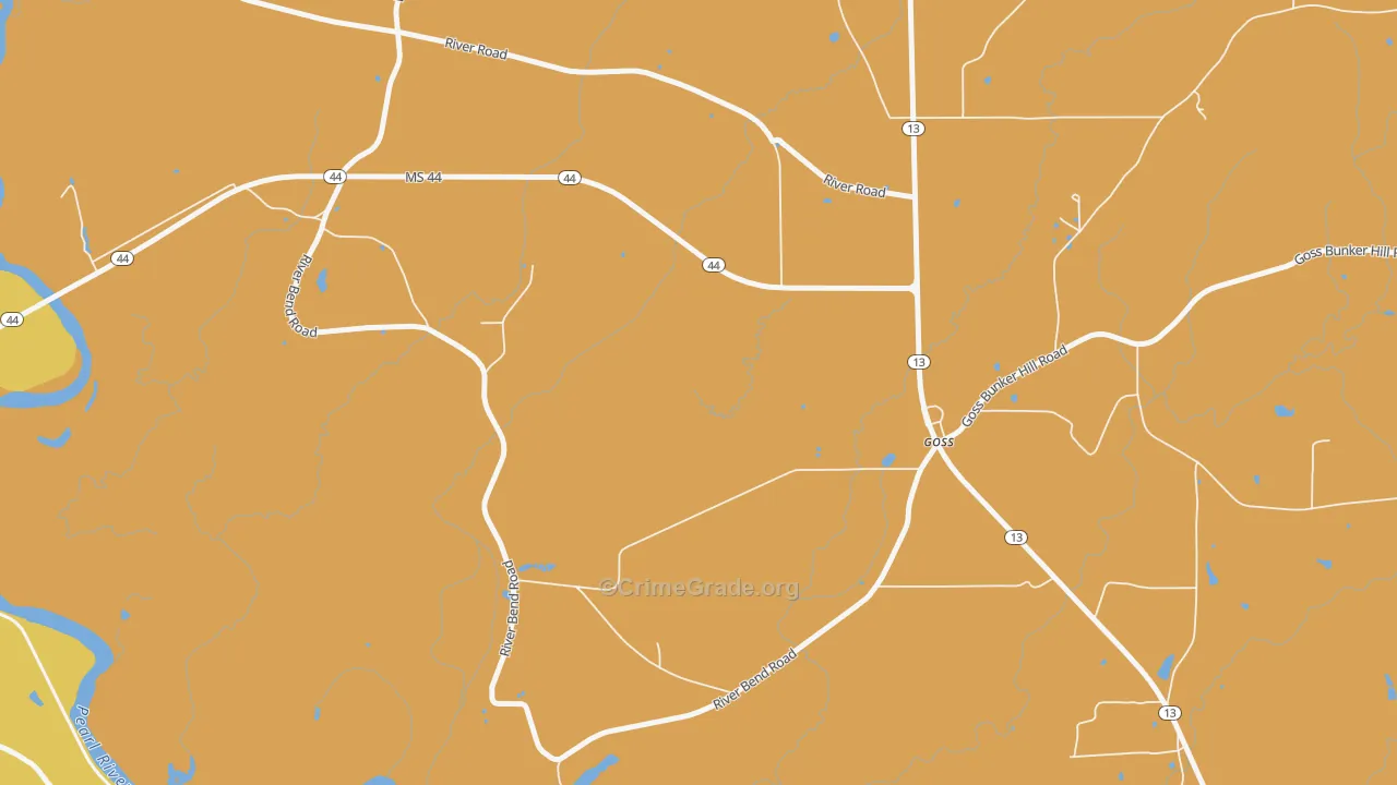 Goss, MS Map of Drug-Related Crime Rates
