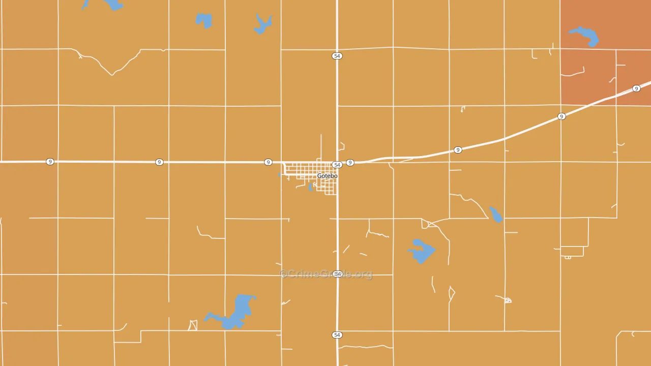 Gotebo, OK Map of Drug-Related Crime Rates