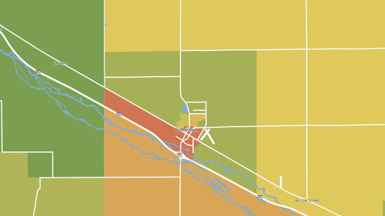Gothenburg, NE Map of Drug-Related Crime Rates