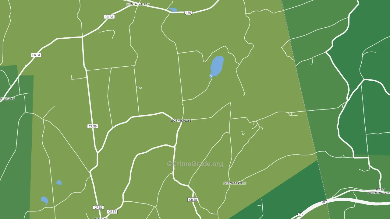 Gothicville, NY Map of Drug-Related Crime Rates