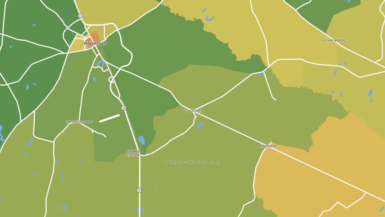 Gough, GA Map of Drug-Related Crime Rates