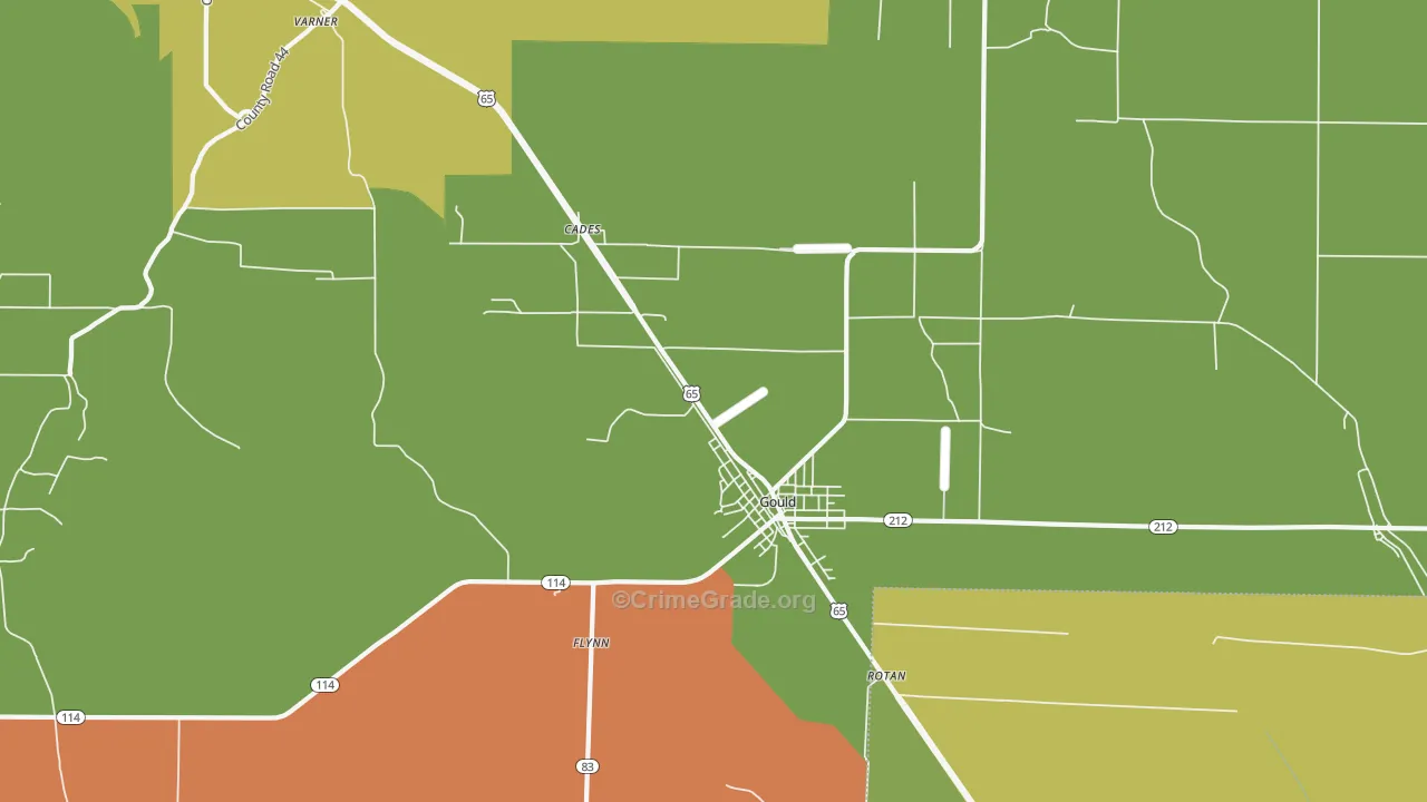 Gould, AR Map of Drug-Related Crime Rates