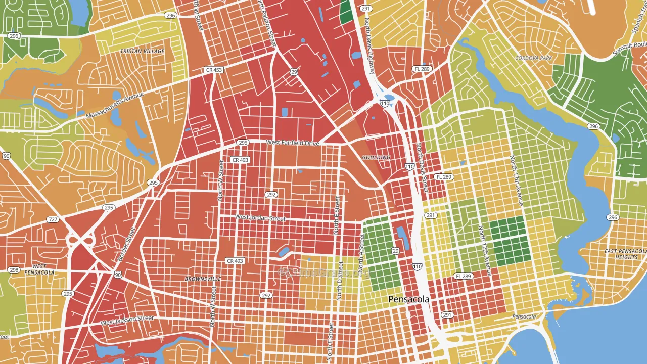 Goulding, FL Map of Drug-Related Crime Rates
