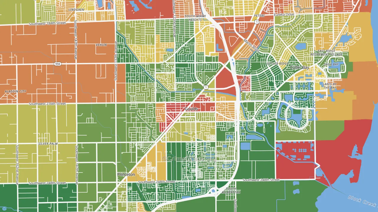 Goulds, FL Map of Drug-Related Crime Rates