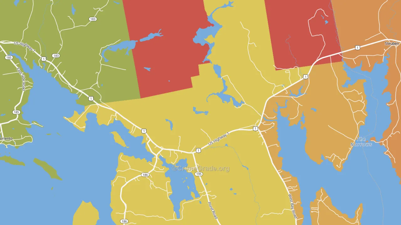 Gouldsboro, ME Map of Drug-Related Crime Rates