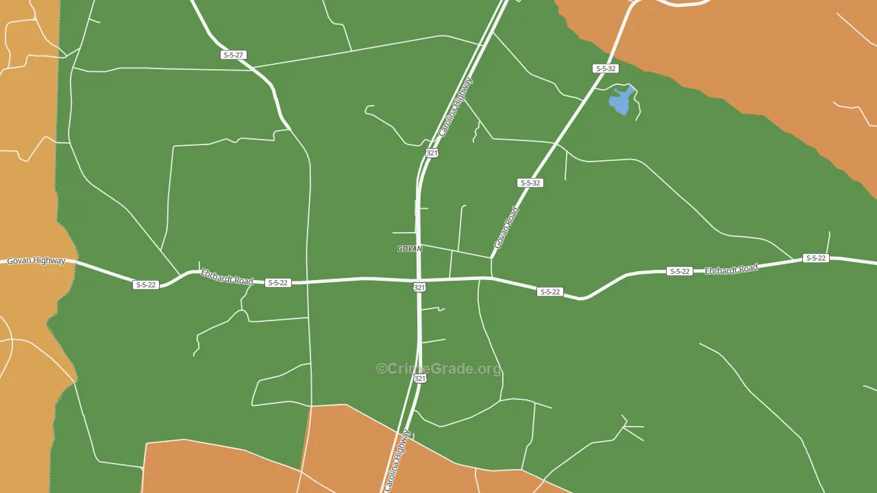 Govan, SC Map of Drug-Related Crime Rates