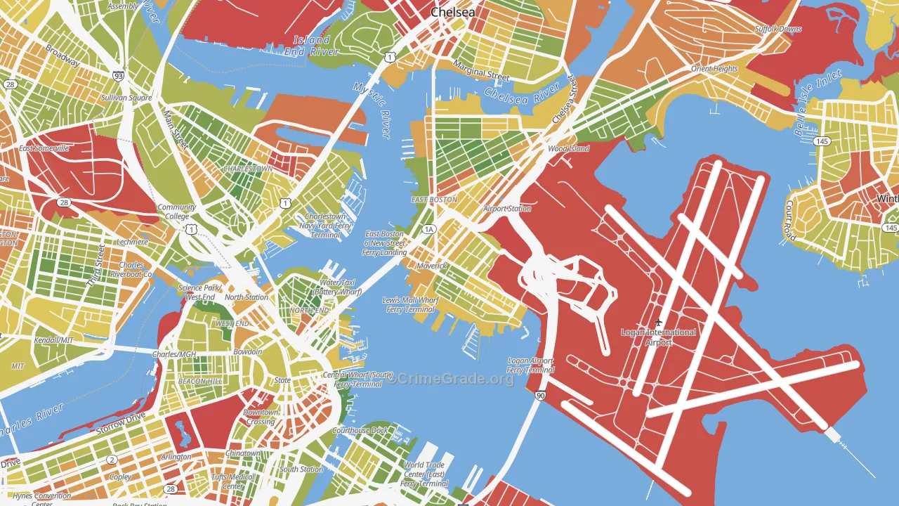 Gove Street, Boston, MA Map of Drug-Related Crime Rates