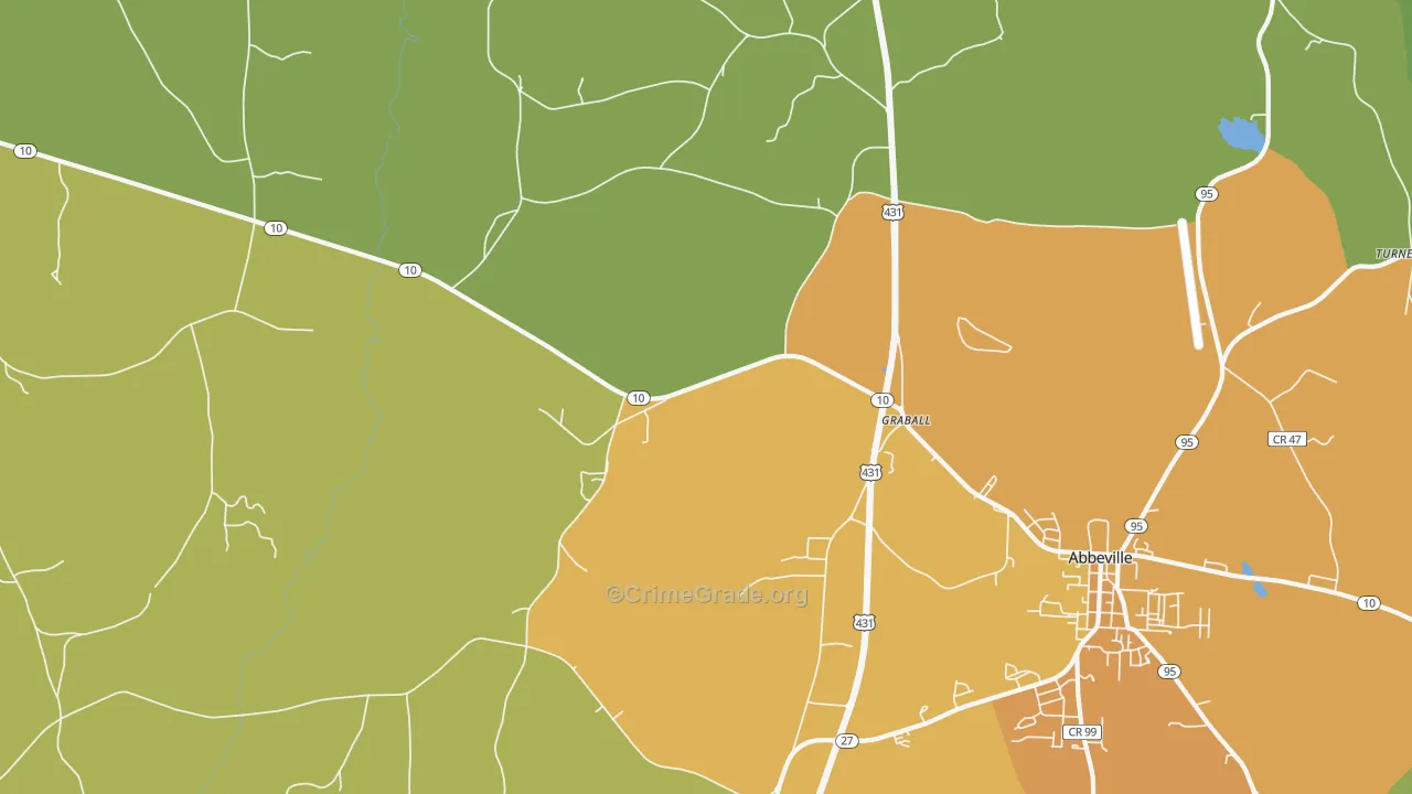 Graball, AL Map of Drug-Related Crime Rates