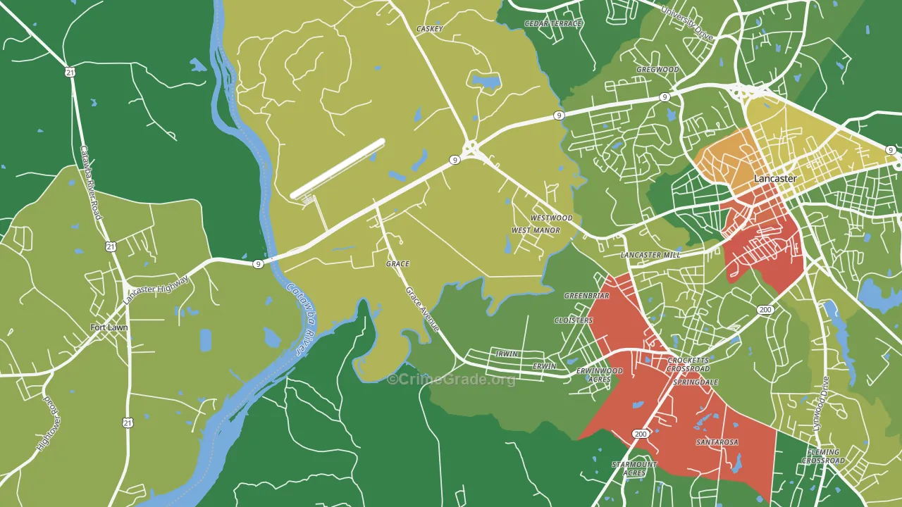 Grace, SC Map of Drug-Related Crime Rates